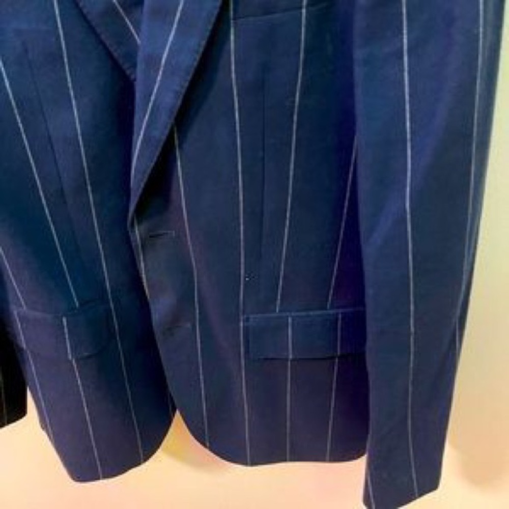 Club Monaco Navy Blue Grant Fit Stripe Blazer 42L